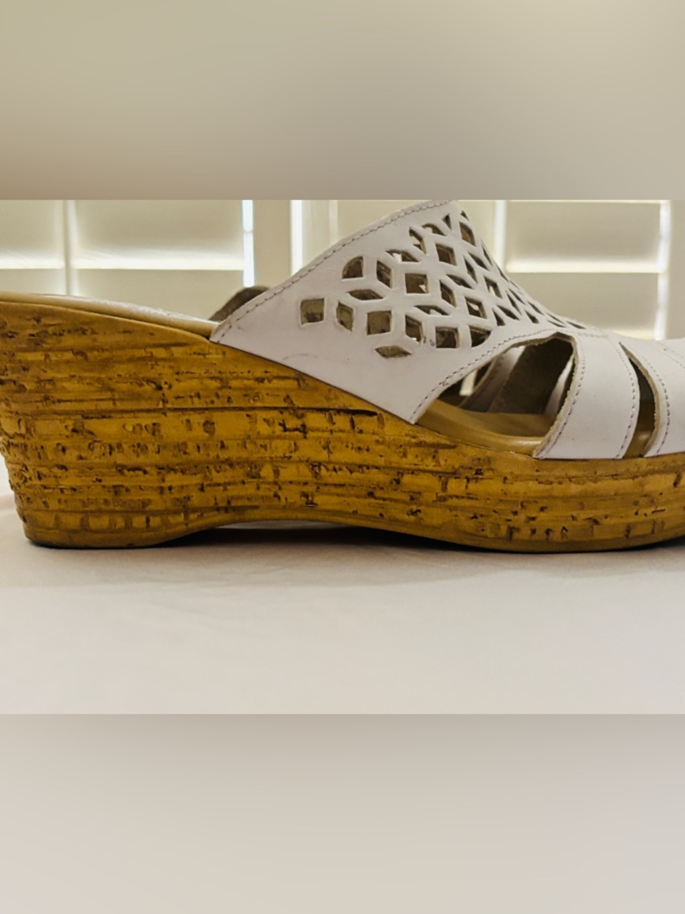 Spring Step Vino Wedge White Slip On Sandals Women’s Size 42 US 11 - Picture 4 of 5